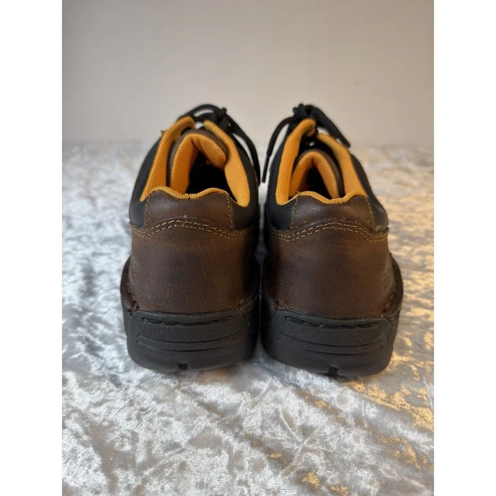 Hytest Womens Size 9 Wide Safety Toe Work Shoes Brown Leather Slip‎ Resistant